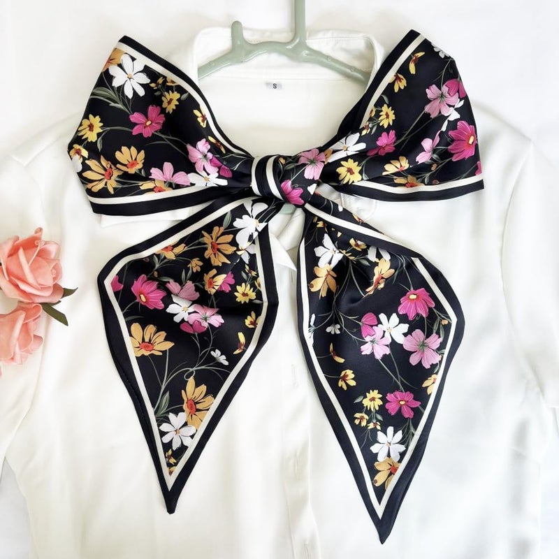 FONYVE Silk Head Scarf for Hair Fashion Headwrap for Women Lightweight Neck Tie - Image 2